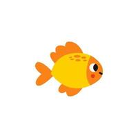 vetor ilustração do desenho animado amarelo peixe isolado em branco fundo.