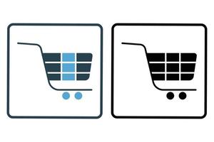 compras carrinho ícone ilustração. ícone relacionado para compras. sólido ícone estilo. simples vetor Projeto editável