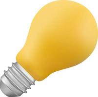 3d desenho animado estilo mínimo amarelo luz lâmpada ícone. ideia, solução, negócios, estratégia conceito. isolado vetor ilustração, 3d ícone livre para editar. solução e o negócio ideia. pensamento, invenção símbolo