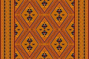 étnico folk geométrico desatado padronizar dentro laranja e Preto tom dentro vetor ilustração Projeto para tecido, esteira, tapete, lenço, invólucro papel, telha e Mais