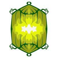 ilustração do uma verde lanterna com uma amarelo chama em a tema do Ramadã, eid al-fitr e eid al-adha vetor