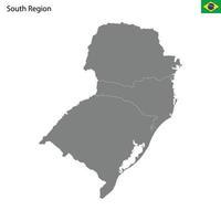 Alto qualidade mapa sul região do brasil, com fronteiras vetor