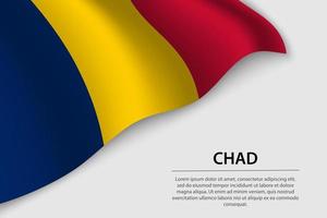 onda bandeira do Chade em branco fundo. bandeira ou fita vetor t