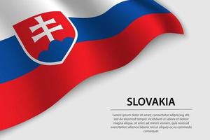 onda bandeira do Eslováquia em branco fundo. bandeira ou fita vect vetor