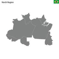 Alto qualidade mapa norte região do brasil, com fronteiras vetor