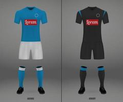 Napoli futebol kit 2018-19, camisa modelo vetor