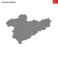 Alto qualidade mapa central anatólia região do peru, com fronteiras vetor