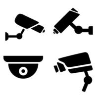 coleção do moderno cctv ícone. ilustração silhueta do vigilância câmeras. vigilância ícones definir. vetor