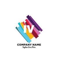 iv inicial logotipo com colorida modelo vetor