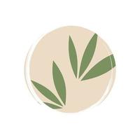 fofa logotipo ou ícone vetor com bambu plantar, ilustração em círculo com escova textura, para social meios de comunicação história e luzes