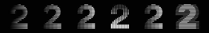 conjunto números dois 2 logotipo linhas abstrato moderno arte vetor ilustração