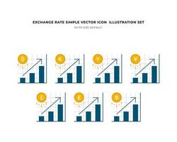 dinheiro troca taxa gráfico gráfico simples vetor ilustração ícone conjunto