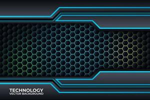 design de fundo preto e azul, modelo de negócios corporativos de tecnologia. vetor