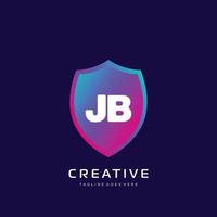 jb inicial logotipo com colorida modelo vetor. vetor