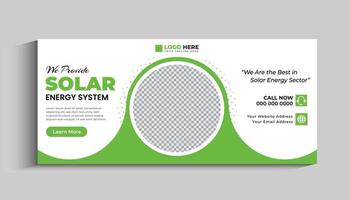 modelo de banner de capa de mídia social de energia solar vetor