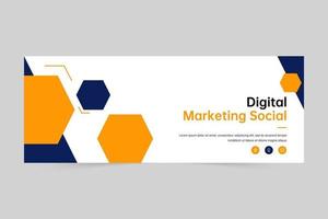 capa de banner de marketing digital e modelo de banner da web vetor