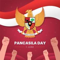 design indonésio do dia da pancasila vetor