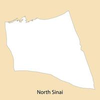 Alto qualidade mapa do norte Sinai é uma região do Egito vetor