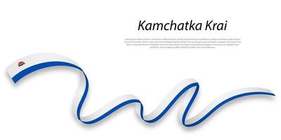 acenando fita ou listra com bandeira do Kamchatka krai vetor