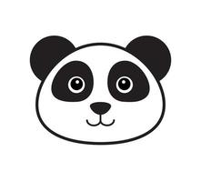vetor plano desenho animado mão desenhado rabisco panda face