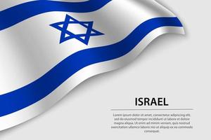 onda bandeira do Israel em branco fundo. bandeira ou fita vetor