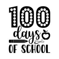 100 dias do escola feliz costas para escola vetor