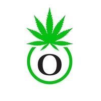 cannabis logotipo placa conceito o alfabeto símbolo para terapia, médico e saúde Cuidado e maconha logotipo. vetor