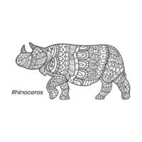 rinoceronte zentangle mandalas vetor