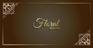 fundo floral decorativo luxuoso de ouro vetor