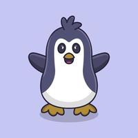 pinguim em fundo azul vetor