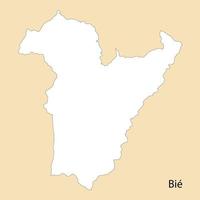 Alto qualidade mapa do bie é uma região do Angola vetor