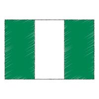 mão desenhado esboço bandeira do Nigéria. rabisco estilo ícone vetor