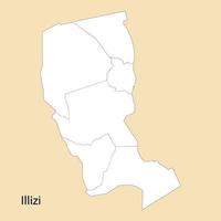 Alto qualidade mapa do ilizi é uma província do Argélia vetor