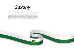 acenando fita ou bandeira com bandeira do Saxônia vetor