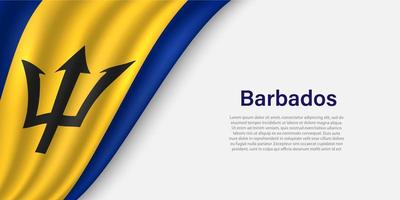 onda bandeira do barbados em branco fundo. vetor