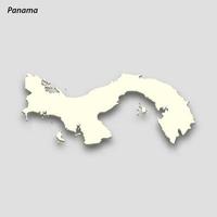 3d isométrico mapa do Panamá isolado com sombra vetor