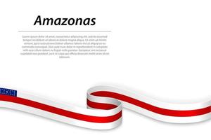 acenando fita ou bandeira com bandeira do amazonas vetor