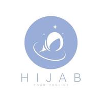 muslimah hijab logotipo modelo vetor ilustração desenho-vetor