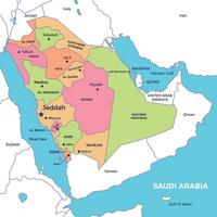 detalhado saudita arábia mapa vetor