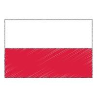 mão desenhado esboço bandeira do Polônia. rabisco estilo ícone vetor