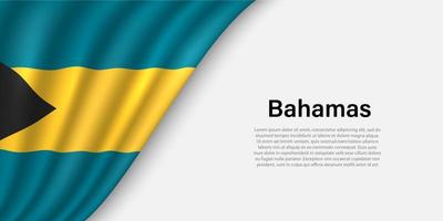 onda bandeira do bahamas em branco fundo. vetor