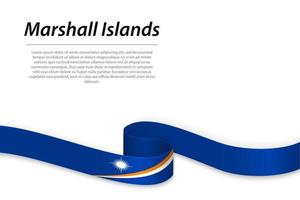 acenando a fita ou banner com bandeira das ilhas marshall vetor