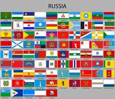 todos bandeiras do regiões do Rússia vetor