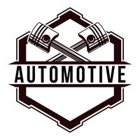 auto pistão automotivo logotipo modelo. gêmeo cruzado pistão mecânico logotipo símbolo eps vetor