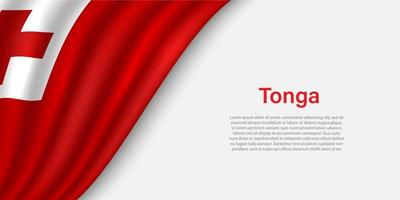 onda bandeira do tonga em branco fundo. vetor