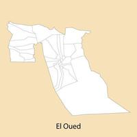 Alto qualidade mapa do el oued é uma província do Argélia vetor