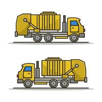 caminhão de lixo ilustrado em fundo branco vetor