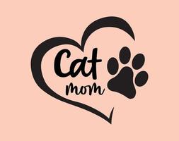 gato mãe, tipografia camiseta vetor arte para mãe dia, mãe, mamãe, svg, tipografia t camisa Projeto