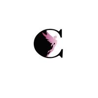 carta c logotipo Projeto com fada imagem Como decoração vetor