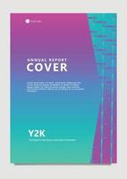verde e roxa gradiente colori anual relatório vetor cobrir, com linha decoração. lustroso Veja companhia documento cobrir.